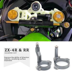 For Kawasaki ZX-4R ZX 4R ZX4R ZX-4RR ZX 4RR 2023- Motorcycle CNC Stabilizer Steering Damper Clamp Mounting Bracket Support Kit
