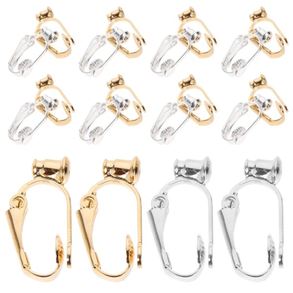 20pcs Ear Clips Converters Earring Accessories Plated Brass Anti Allergic Fade Resistant Perfect for Small