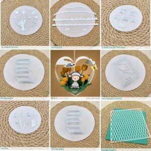 Tulips Bouquet Text Banner Butterflies Metal Cutting Dies Stencil DIY Decorating Scrapbook Paper Card Embossing Craft 2025 New
