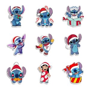 30 Pcs/lot Disney Resin Decorations Christmas Wholesale Stitch Charms Planar Resins Flatback DIY Hair Bow Bag Material Acrylic