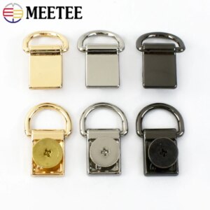 4/10/20Pcs Meetee Metal D Ring Bag Side Clip Buckles With Screws Leather Strap Connector Hook Clasp Hanger DIY Craft Accessories