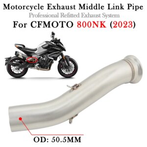 Slip On For CFMOTO 800NK 800 NK 800 2023 Motorcycle Exhaust Modify 51MM Connecting Mid Middle Link Pipe Bike Escape Moto Muffler